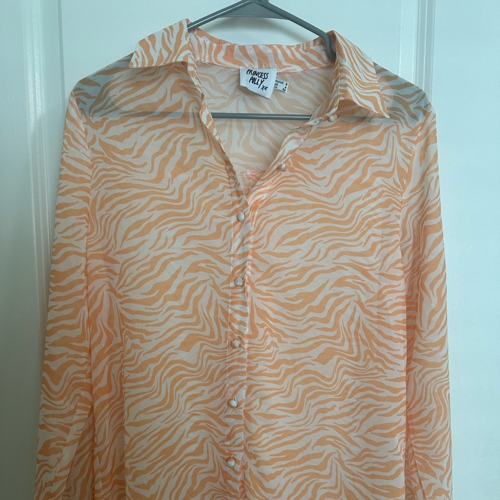 Orange Button Up - Picture 4 of 5
